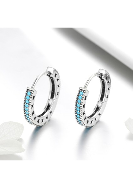 Basit Sparkle S925 Gümüş Küpe (Yurt Dışından)