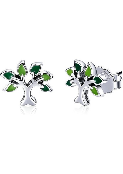 Hayat Ağacı Kalp Küpe S925 Gümüş Küpe (Yurt Dışından)