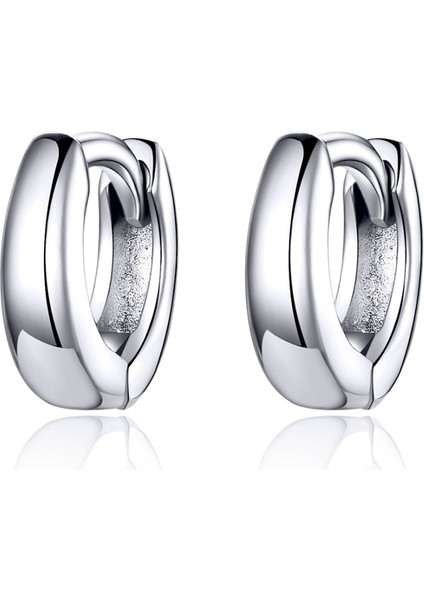 Circle Platinum Kaplama Küpe Gümüş Küpe Basit ve Cömert Kız Küpe (Yurt Dışından)