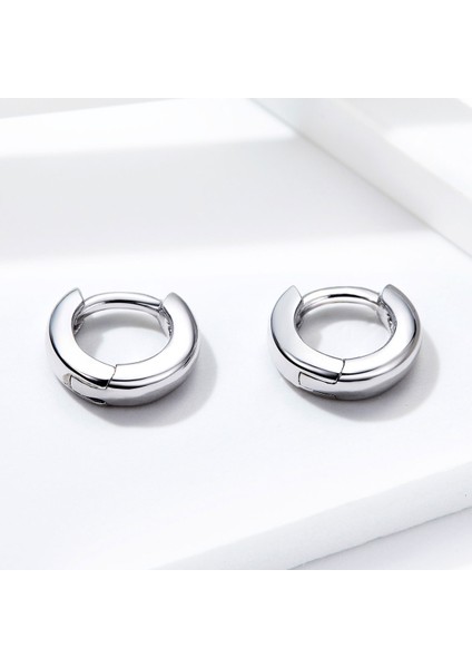 Circle Platinum Kaplama Küpe Gümüş Küpe Basit ve Cömert Kız Küpe (Yurt Dışından)