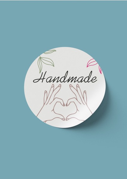 Foldart Hand Made Etiketi Yuvarlak Sticker 4CMX4CM 70 Adet