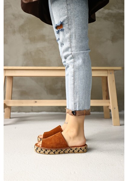Pera Taba Süet Hakiki Deri Kadın Espadril Terlik modelleri