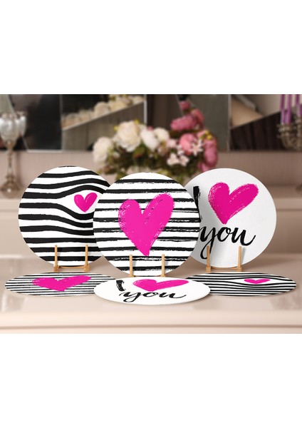 6'lı I Love You Temalı Özel Tasarım Servis Altlığı & Supla fiyatları