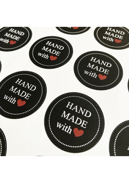Hand Made Etiketi Yuvarlak Sticker 4CMX4CM 70 modelleri