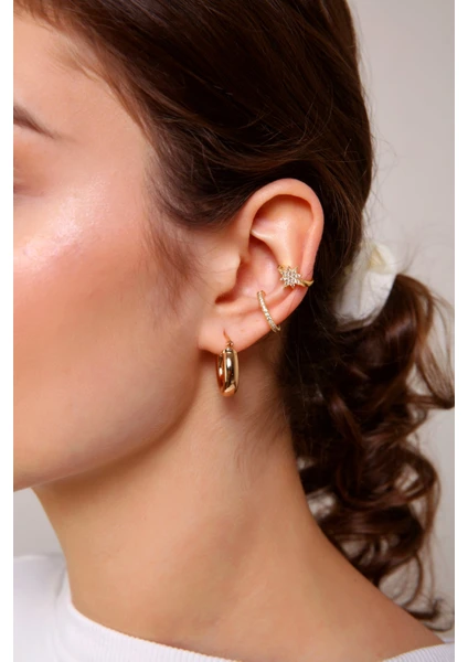 2'li Gold Renk Kuzey Yıldızı Earcuff