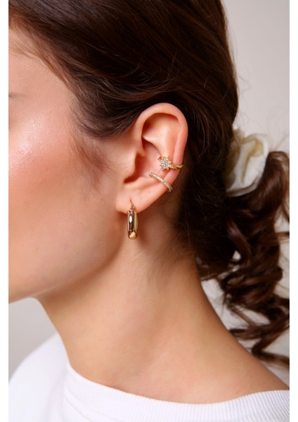 2'li Gold Renk Kuzey Yıldızı Earcuff