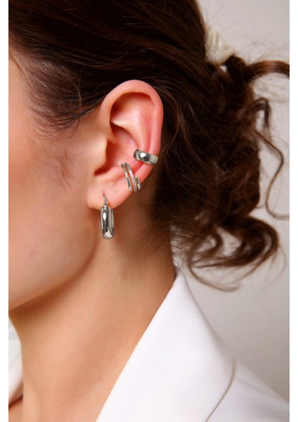 Gümüş Sarmal Earcuff Set