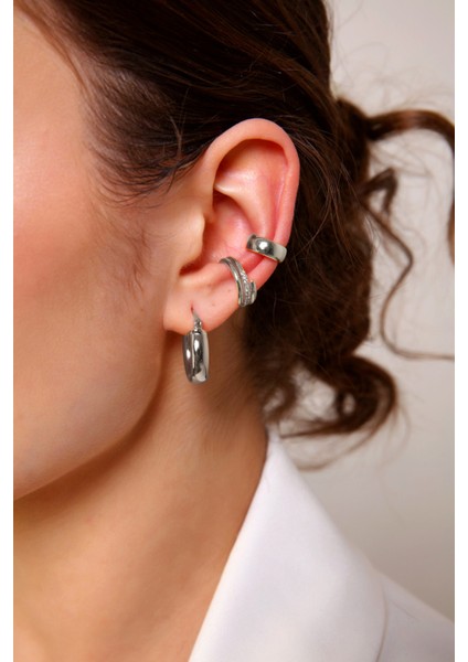 Gümüş Sarmal Earcuff Set