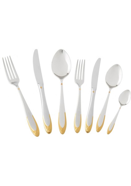 Morfeu 12 Kişilik 84 Parça Altın Çatal Kaşık Bıçak Takımı