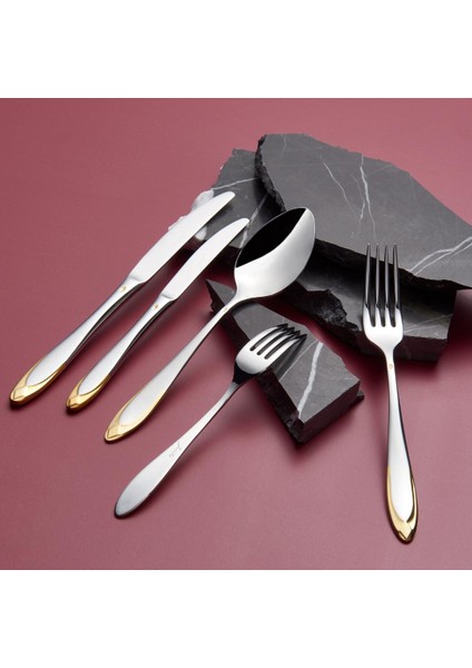 Morfeu 12 Kişilik 84 Parça Altın Çatal Kaşık Bıçak Takımı fırsatları