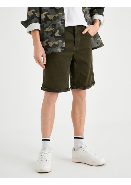 İçi Kamuflajlı Gabardin Şort modelleri