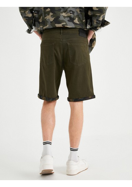 İçi Kamuflajlı Gabardin Şort fırsatları