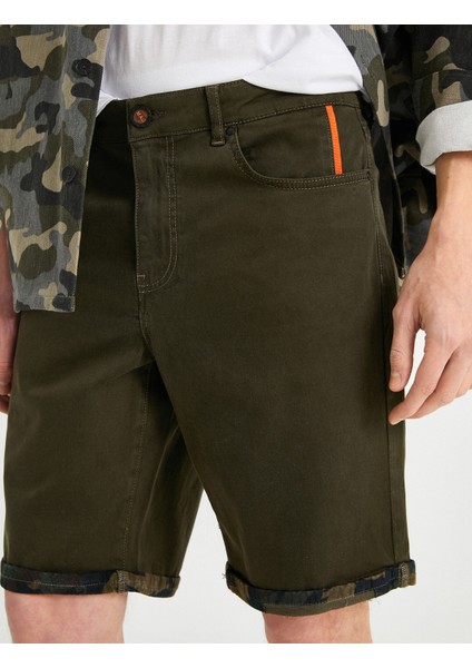 İçi Kamuflajlı Gabardin Şort indirimleri
