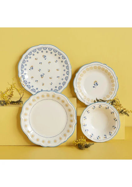 Bella Maison Mabel Stoneware 24 Parça 6 Kişilik Yemek Takımı Mavi