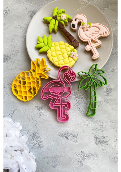 3'lü Palmiye, Ananas ve Flamingo Hamur Şekillendirici