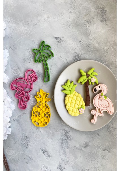 3'lü Palmiye, Ananas ve Flamingo Hamur Şekillendirici fiyatları