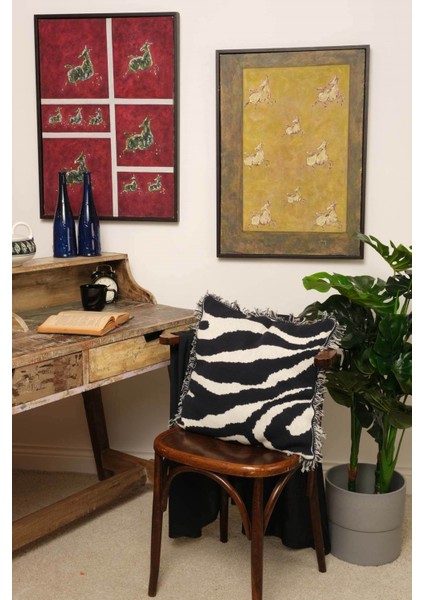 ZEBRA PILLOW %100 Organik Pamuk Triko Yastık Kılıfı 45X45 CM - Lacivert modelleri