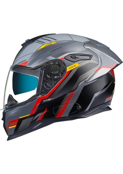 SX.100R Grıdlıne Mat Gri-Kırmızı Kask