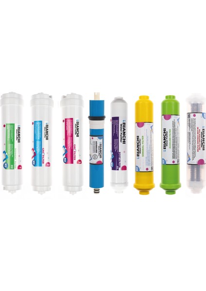 12 Inç Kapalı Kasa Su Arıtma Cihazı Tam Set 8 Filtre Mineral Detoks ve Alkali Filtre Ilaveli
