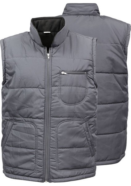 Içi Polarlı Iş Yeleği 3 Cepli Fermuarlı Şişme Anorak Yelek, Baba Yeleği