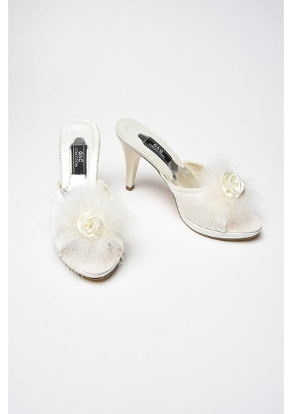 Gc Gül Aksesuarlı Platform Pnponlu Bayan Terlik GC190 modelleri