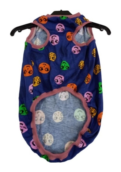 Gülen Emoji Desenli Kedi Köpek Kıyafeti Elbisesi