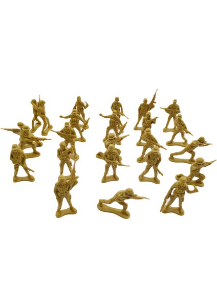 Kurşun Oyuncak Asker Seti 24 Parça- Sarı