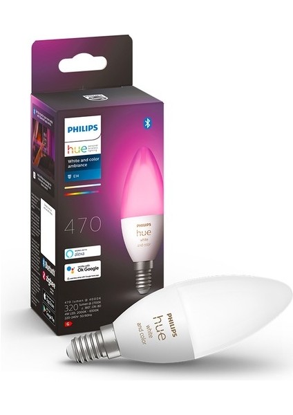 Hue WCA 5.3W E14 Renkli Akıllı Ampul B39