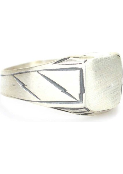 925 Ayar Gümüş Kare Kaşlı Erkek Yüzük