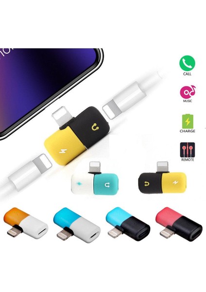 iPhone 7 8 x 11 Lightning Splitter 2 In 1 Şarj Kulaklık Çoklayıcı