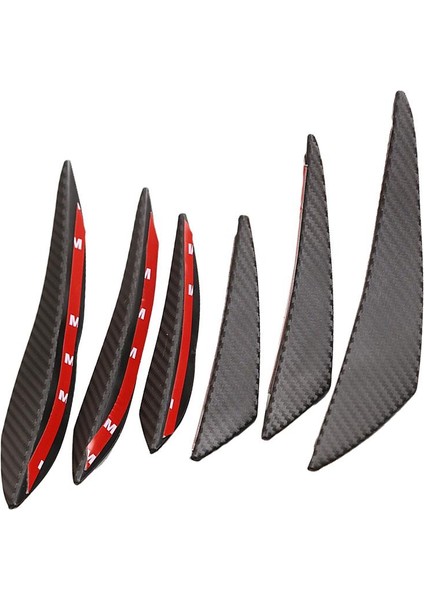 6x Ön Tampon Fin Vücut Dekor Spoiler Splitter Kiti Araba Suv Karbon Fiber Için (Yurt Dışından)