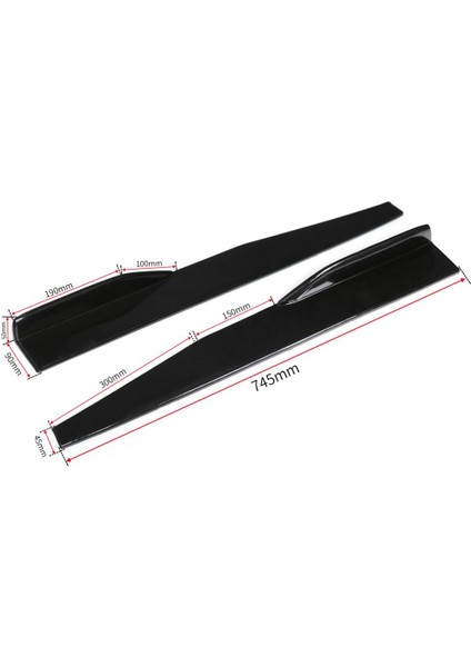Çift 29.5 '' Araba Gövdesi Etek Strake Uzatma Ayırıcı Kalıplama Evrensel (Yurt Dışından) fırsatları