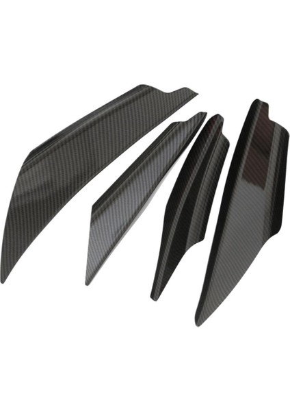 4'lü Ön Tampon Dudak Splitter Yüzgeçleri Vücut Spoiler Trim Evrensel Karbon Fiber (Yurt Dışından)