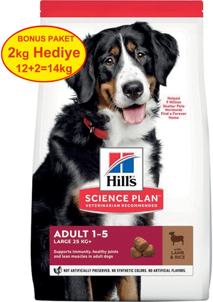 Büyük Irk Kuzu Etli Yetişkin Köpek Maması 12 kg (+2 kg Hediyeli)