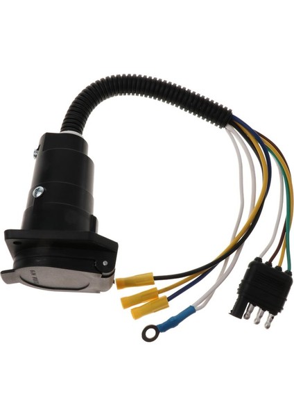 4 Pin Düz Ila 7 Pin Yuvarlak Araba Kamyon Rv Römork Kablolama Adaptörü Fiş Dönüştürücü (Yurt Dışından)