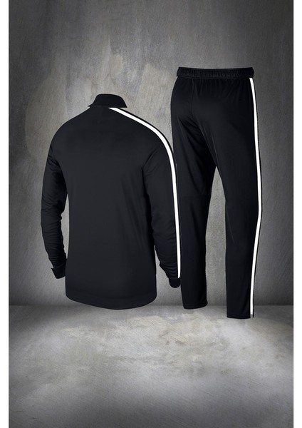 Battal Beden Erkek Siyah Supra Penye Kumaş Rahat Konforlu Kesim Eşofman Takımı (4xl- 10XL)