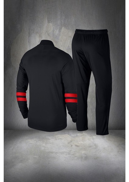 Büyük Beden Erkek Siyah Supra Penye Kumaş Özel Tasarım Eşofman Takımı (4xl- 10XL)
