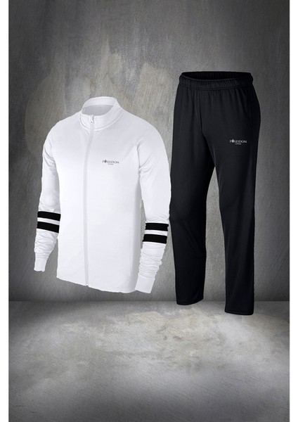 Büyük Beden Erkek Beyaz Supra Penye Kumaş Şık Eşofman Takımı (4xl- 10XL)