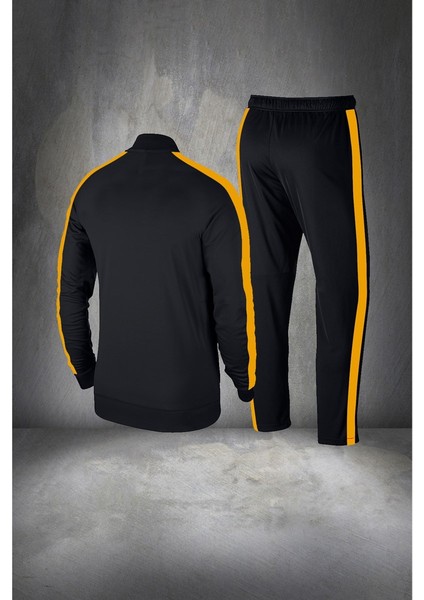 Büyük Beden Erkek Siyah Interlok Kumaş Iki Parçalı Şık Spor Takım Sporcu Koşu Seti (4xl- 10XL) fırsatları