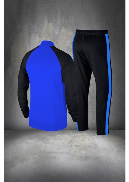 Büyük Beden Erkek Mavi Supra Penye Kumaş Mevsimlik Fermuarlı Eşofman Takımı (4xl- 10XL) fırsatları