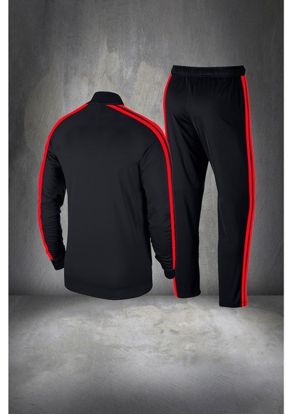 Büyük Beden Erkek Siyah Supra Penye Kumaş Her Mevsim Için Eşofman Takımı Seti (4xl- 10XL)