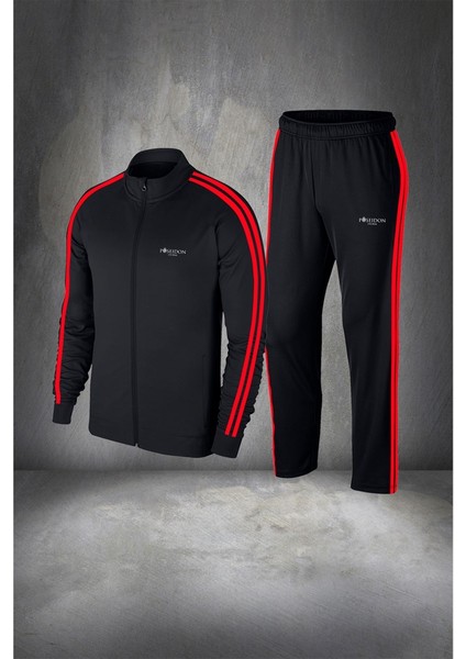 Büyük Beden Erkek Siyah Supra Penye Kumaş Her Mevsim Için Eşofman Takımı Seti (4xl- 10XL)