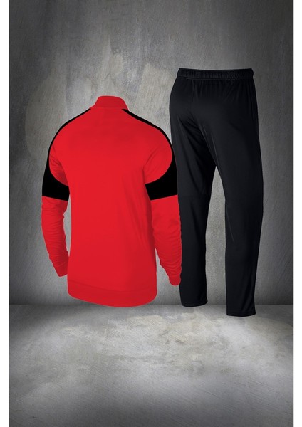 Büyük Beden Erkek Kırmızı Supra Penye Kumaş Fermuarlı Koşu ve Yürüyüş Seti (4xl- 10XL) fırsatları