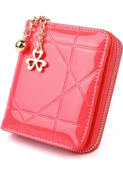 Sikke Çanta Kısa 3 Katlanır Küçük Cüzdan Kadın Kredi Kartı Tutacağı Kılıf Kadın Rugan Çanta Para Çantası (Yurt Dışından)