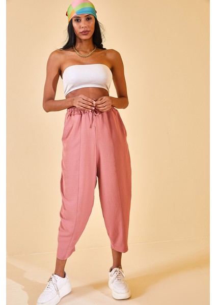 Gül Kurusu Beli Lastikli Slouchly Pantolon 2YXK5-46168-65 fiyatları