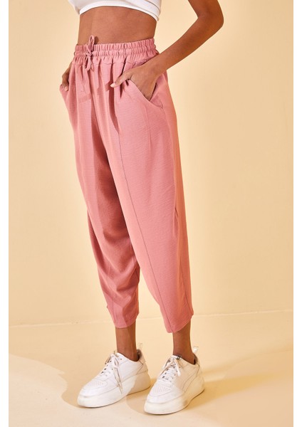 Gül Kurusu Beli Lastikli Slouchly Pantolon 2YXK5-46168-65 fırsatları