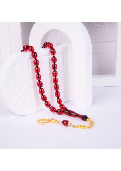 Alpaka Püsküllü Beyzi Kesim Ateş Kehribar Tesbih Z2363 fiyatları