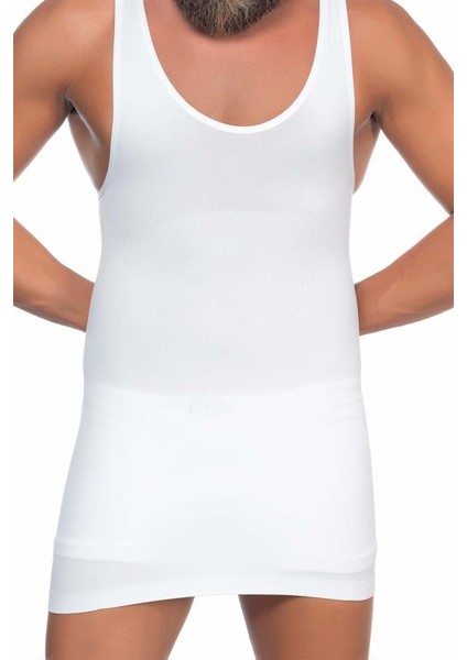 E1002 Seamless U Yaka Erkek Kore Atlet Beyaz modelleri