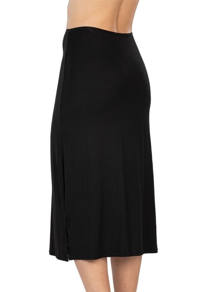 1439 Modal Cotton Uzun Jupon Siyah