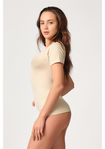 5004 Seamless Soft Yarım Kollu Atlet Ten